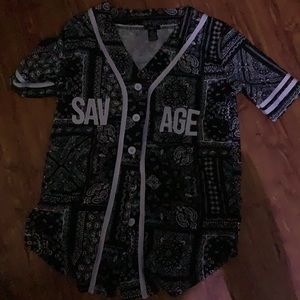 Black and white savage jersey - good condition